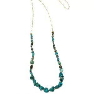Minu Jewels Jala Necklace in Gold-Tone Turquoise NWT MSRP $79